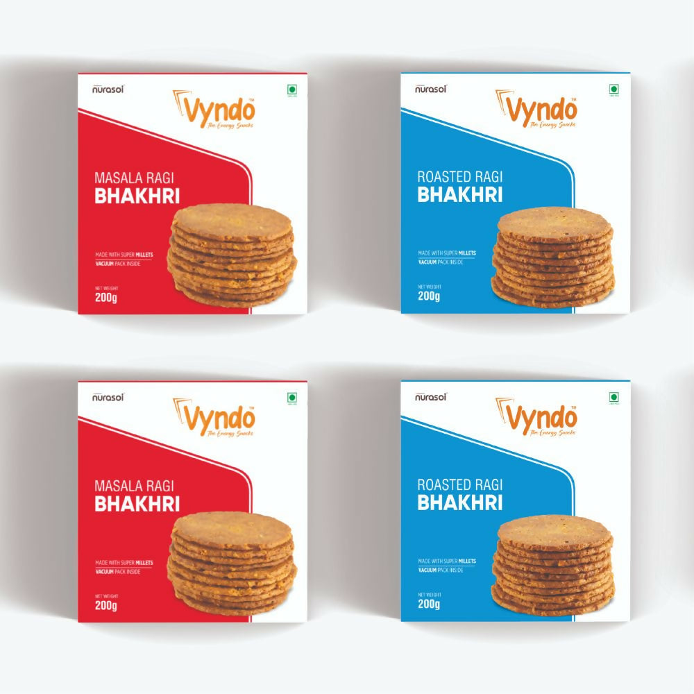Vyndo Ragi Bhakhri Combo (Roasted Ragi Bhakhri + Masala Ragi Bhakhri) - Grab2buy