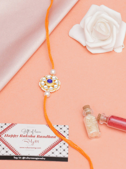 Designer kundan Rakhi - Ruby Raang