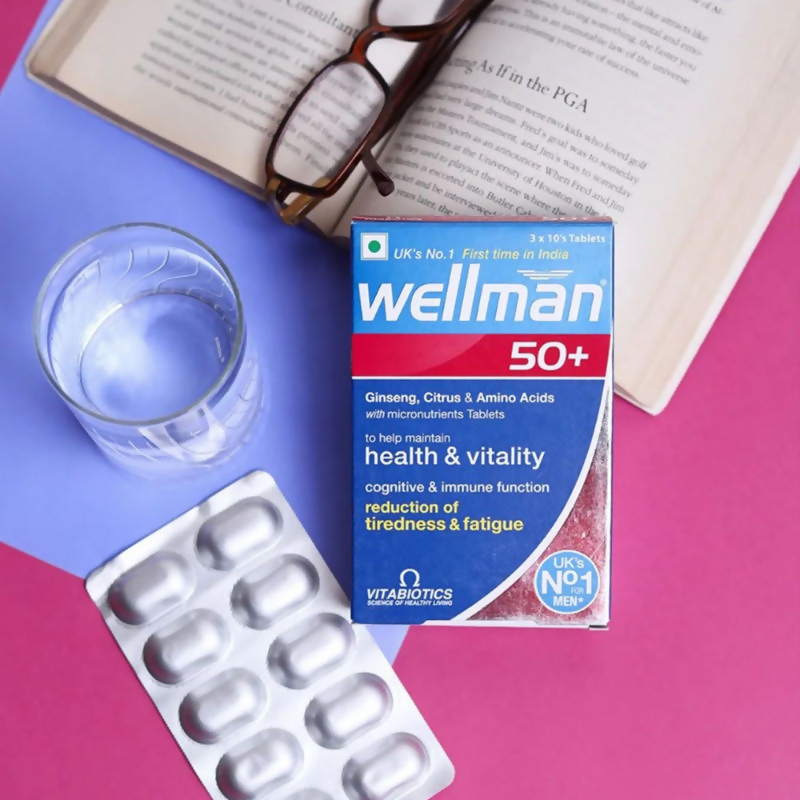 Wellman 50+ UK's No.1 Multivitamin Tablets For Men above 50 (Ginseng, Citrus & Amino Acids & Micronutrients) 