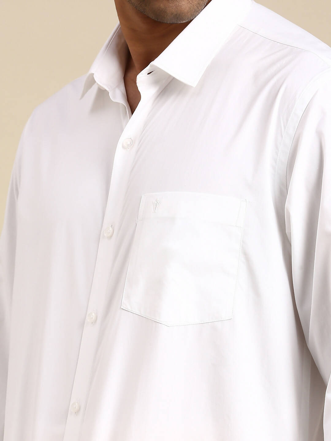Ramraj Cotton Mens Full Sleeve Formal 100 % Cotton White Shirt 