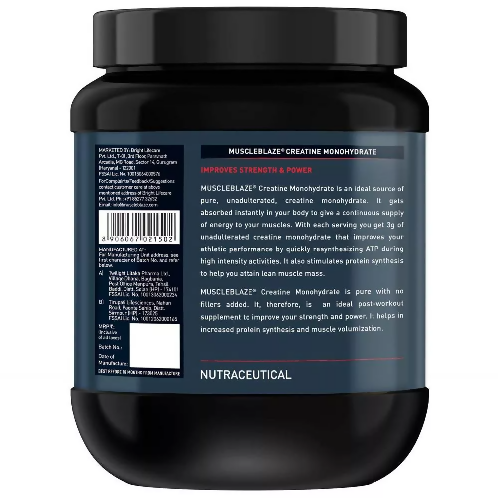 MuscleBlaze Creatine Monohydrate Unflavored 
