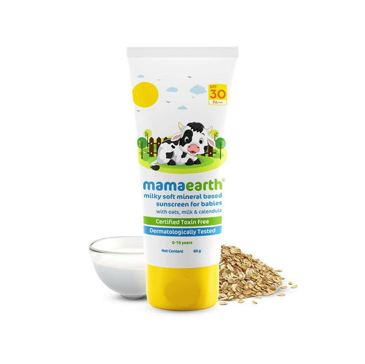 Mamaearth Milky Soft Mineral Based Sunscreen SPF 30 & PA+++ With Oats, Milk and Calendula - Grab2buy