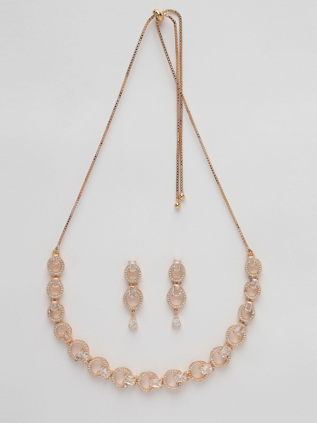 NVR Women's Gold-Plated American Diamond Studded Handcrafted Jewellery Set - Grab2buy