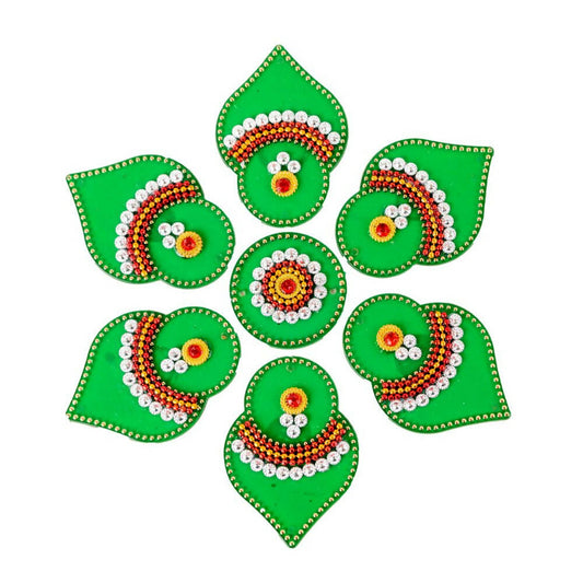 Kundan HandiKrafts Designer Double Layered Rangoli Green (Baby) - Grab2buy
