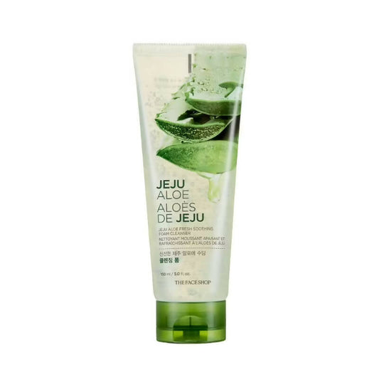 The Face Shop Jeju Aloe Fresh Soothing Foam Cleanser - Korean Skincare | Swadesiicart