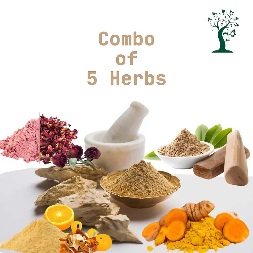Etheric Face Pack Combo – Sandal, Rose, Orange Peel & Kasturi Turmeric Mask