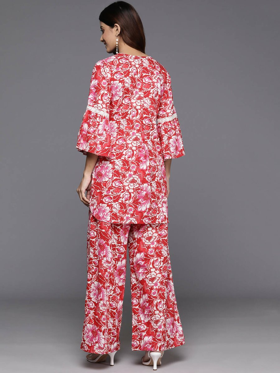 Ahalyaa Women's Traditional Wear Co-ods - Red