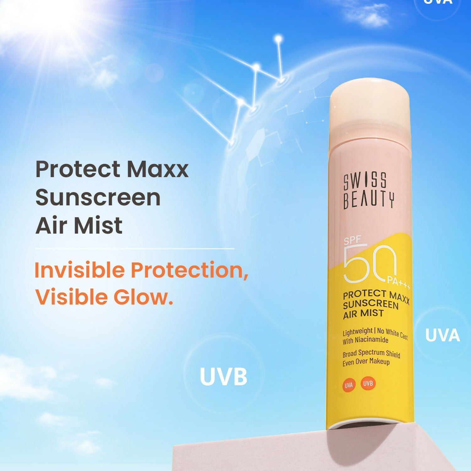 Swiss Beauty Protect Maxx Sunscreen Air Mist With SPF 50 PA+++ 