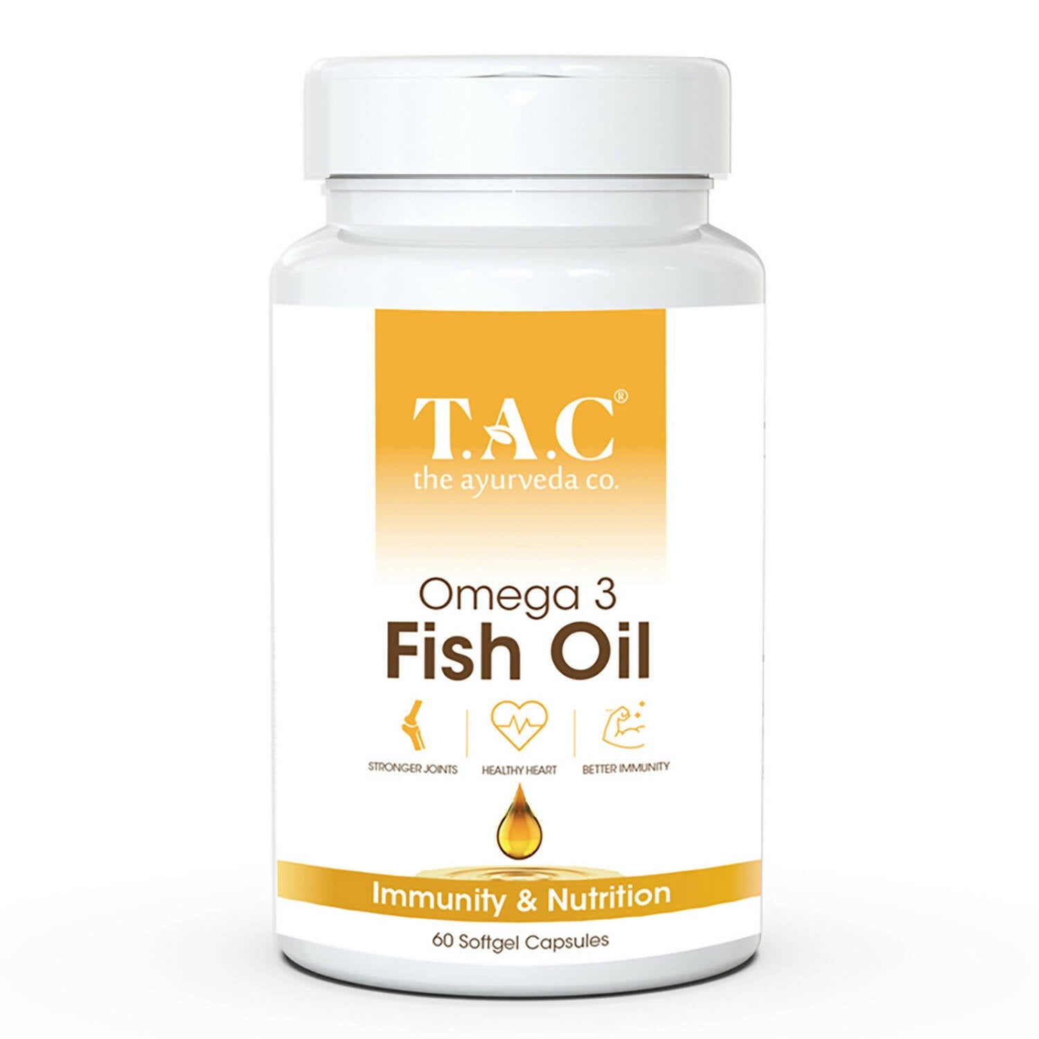 TAC - The Ayurveda Co. Omega 3 Fish Oil Soft Gel Capsules - Grab2buy