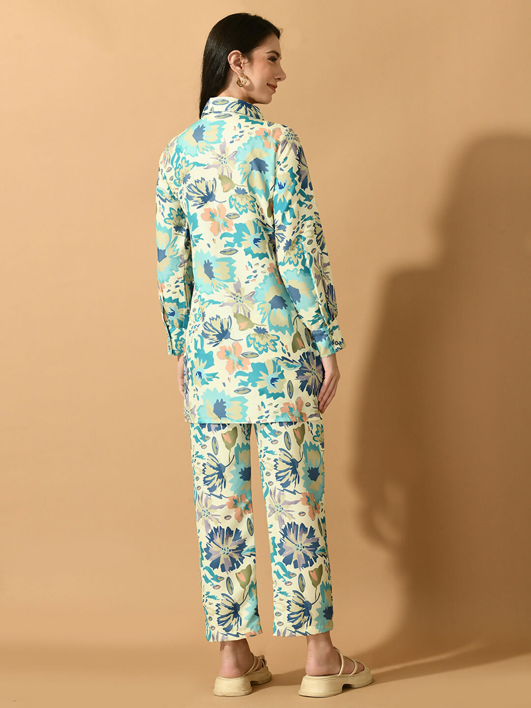 Myshka Women's Multi Printed Shirt With Trousers 
