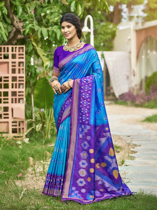 Shree Shyam Fashion Blue Soft Silk Saree