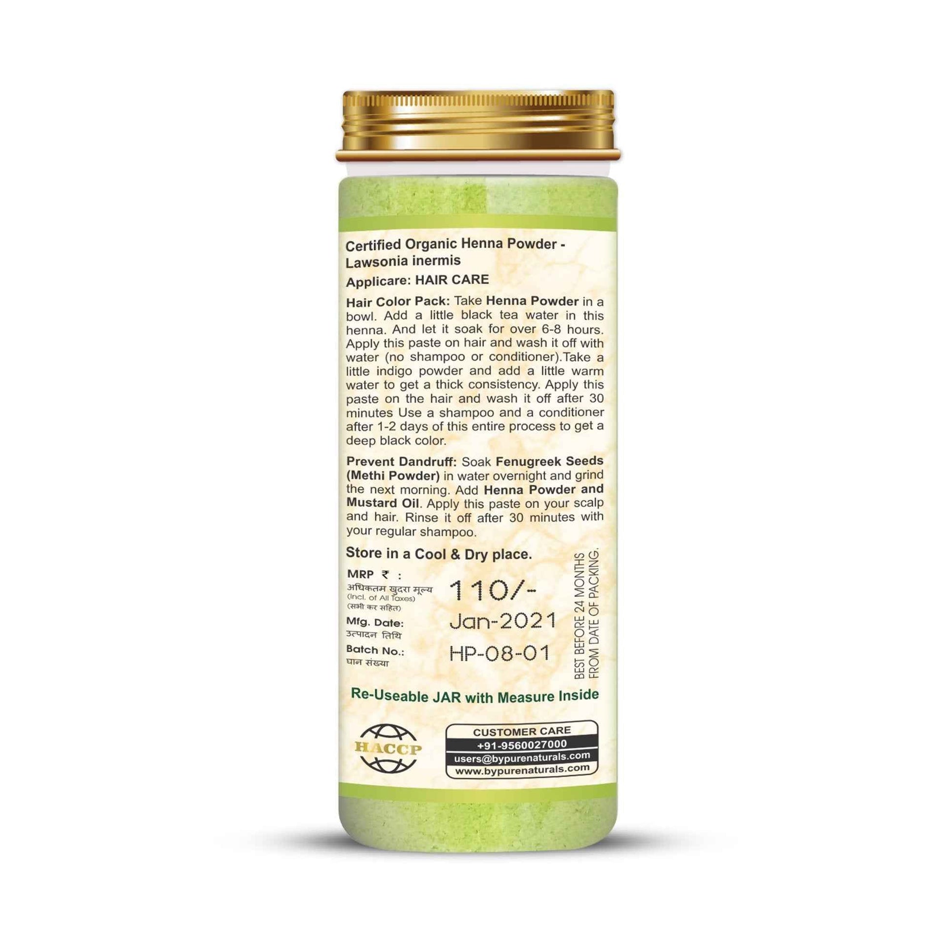 byPureNaturals Organic Henna Powder