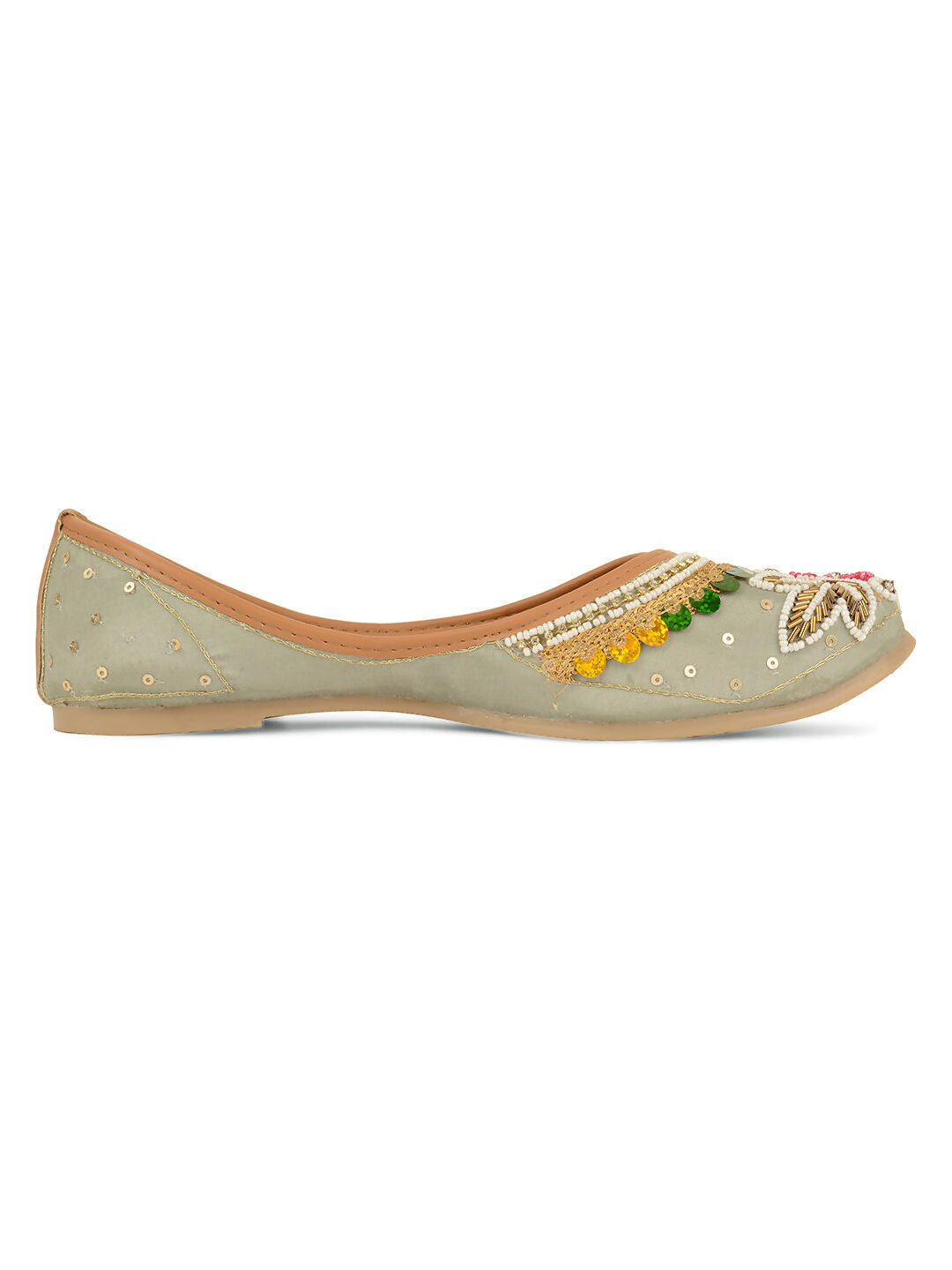 Desi Colour Women Indian Ethnic Footwear-Grey MultiColour