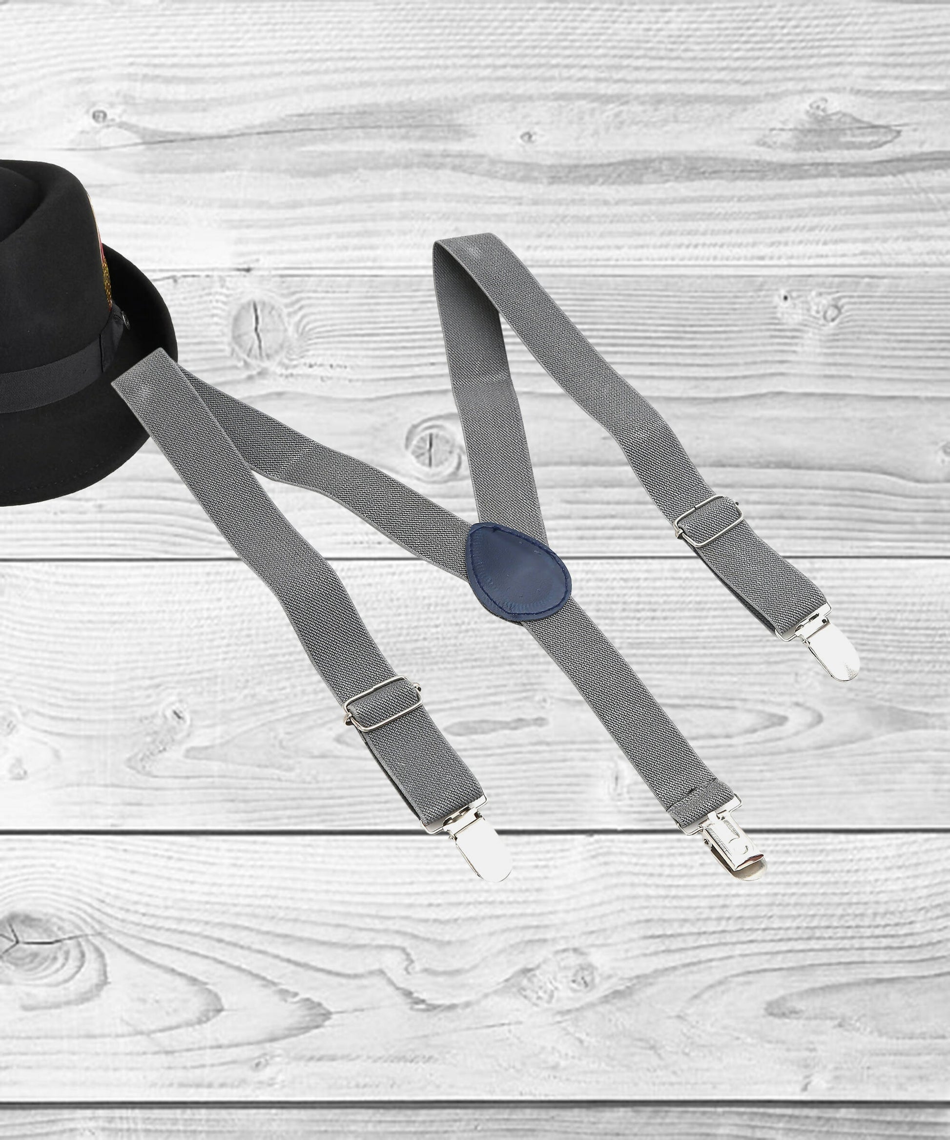 Manet Boys Solid Suspenders - Grey