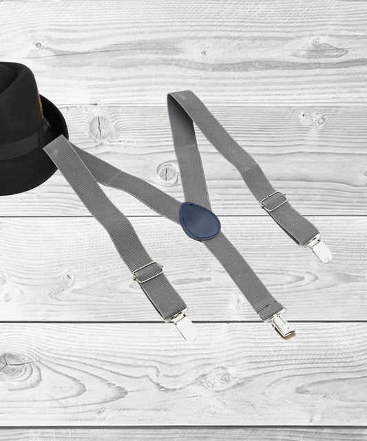 Manet Boys Solid Suspenders - Grey
