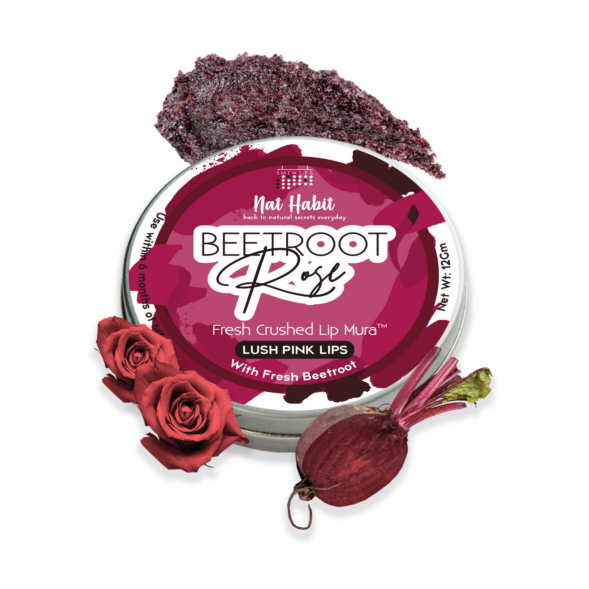 Nat Habit Beetroot Rose Fresh Lip Scrub 