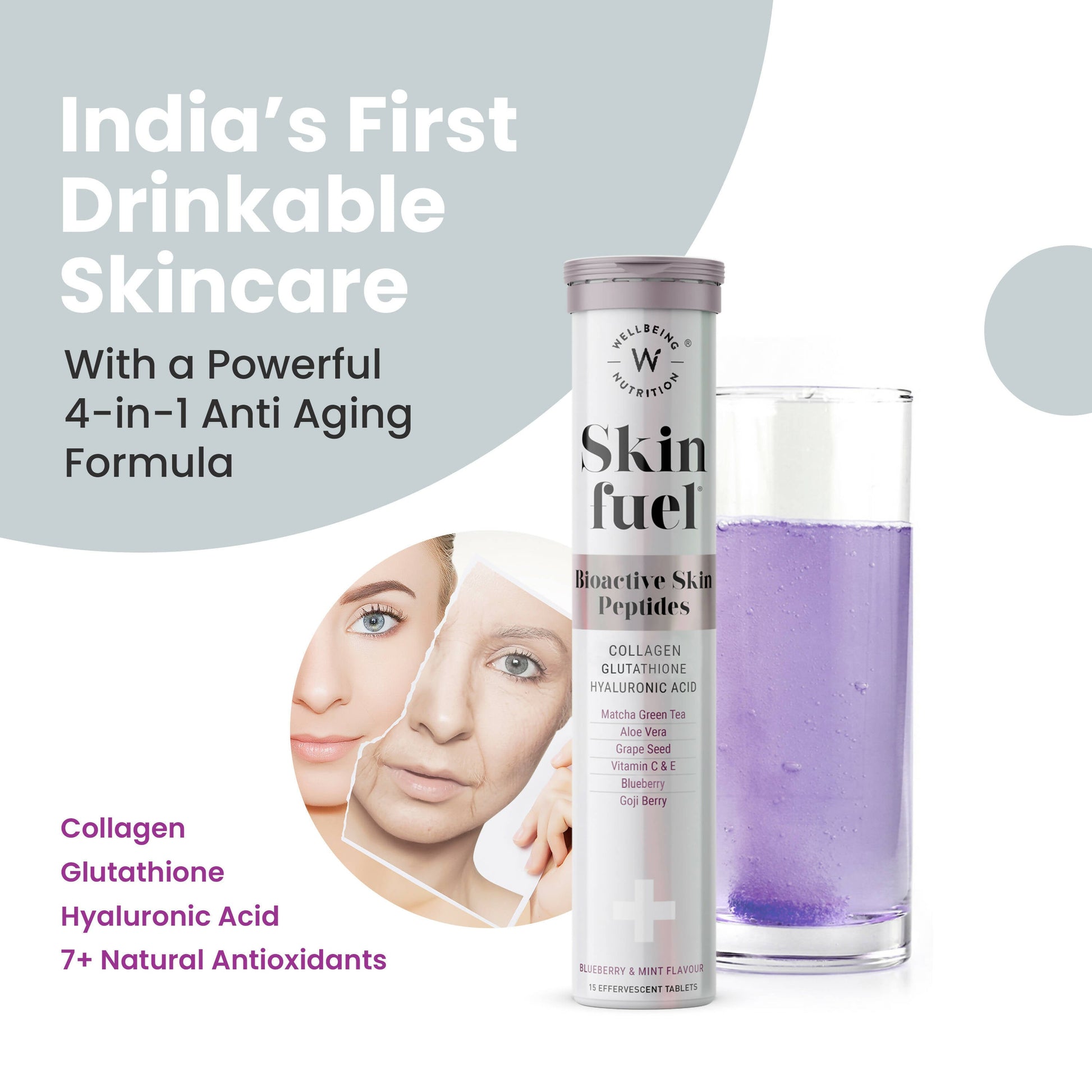 Wellbeing Nutrition Skin Fuel Effervescent Tablets  Grab2Buy Wellbeing Nutrition Grab2Buy