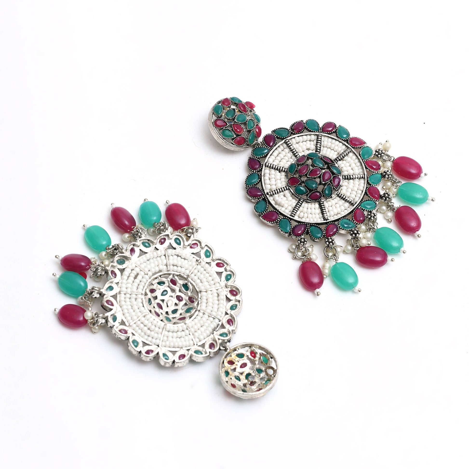 Mominos Fashion Johar Kamal Traditional Kundan & Pearls Earrings - Grab2buy