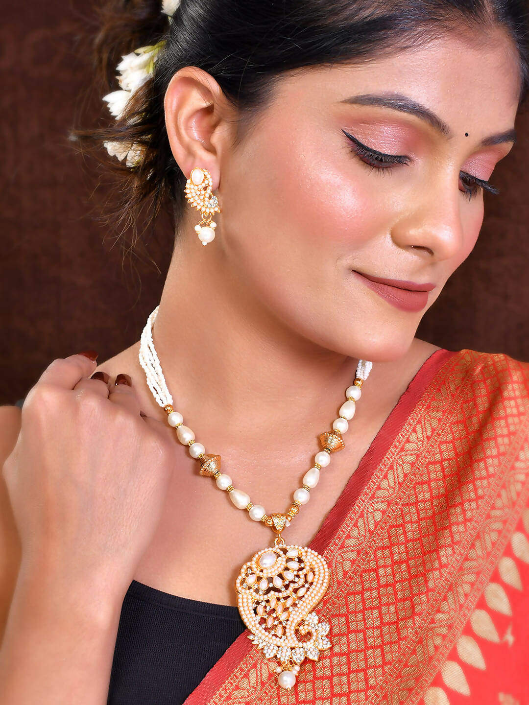 VOJ Women Gold Color stainless steel Jewellery Set  Grab2Buy VOJ Grab2Buy