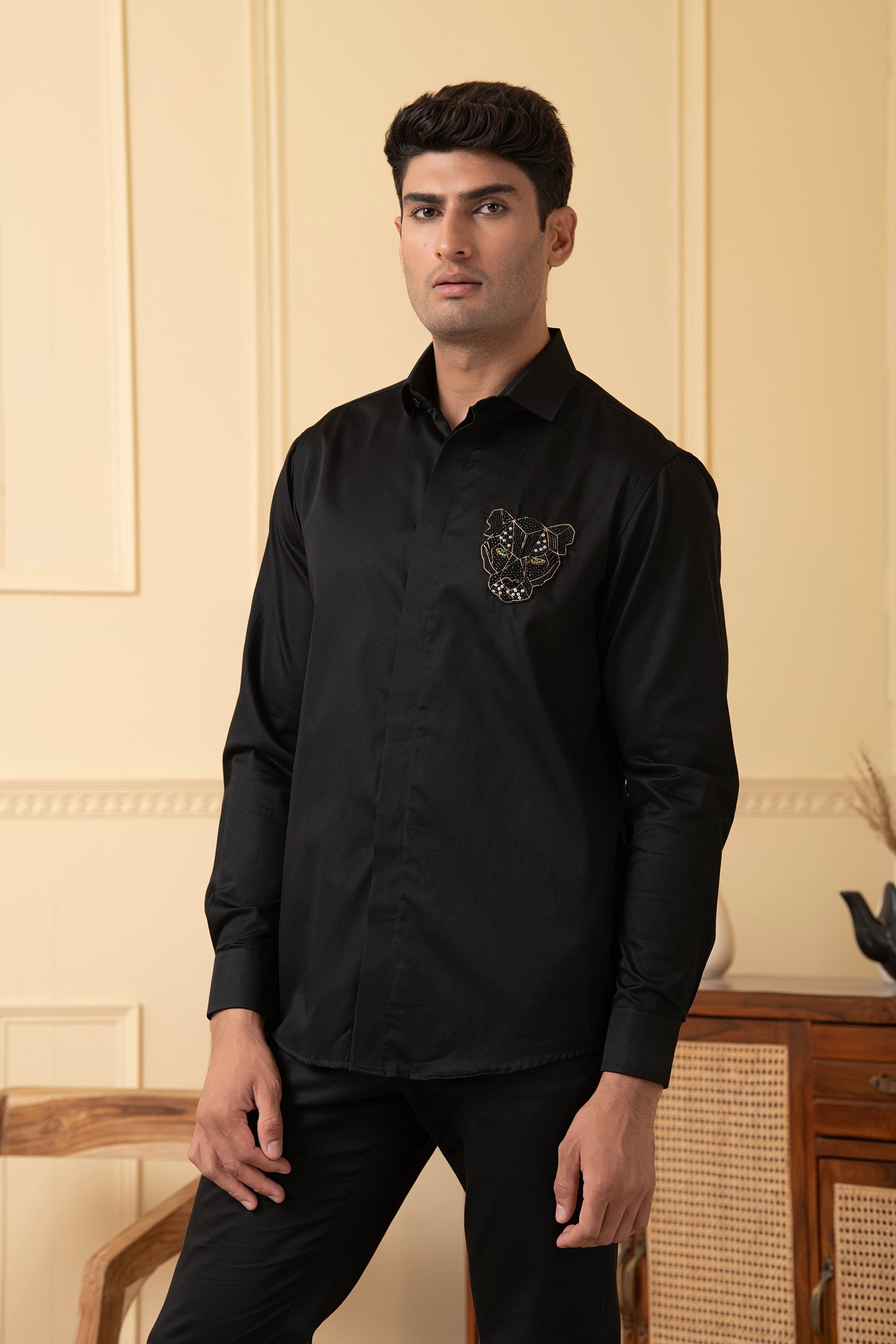Panther Embroidery Shirt by Hilo Design
