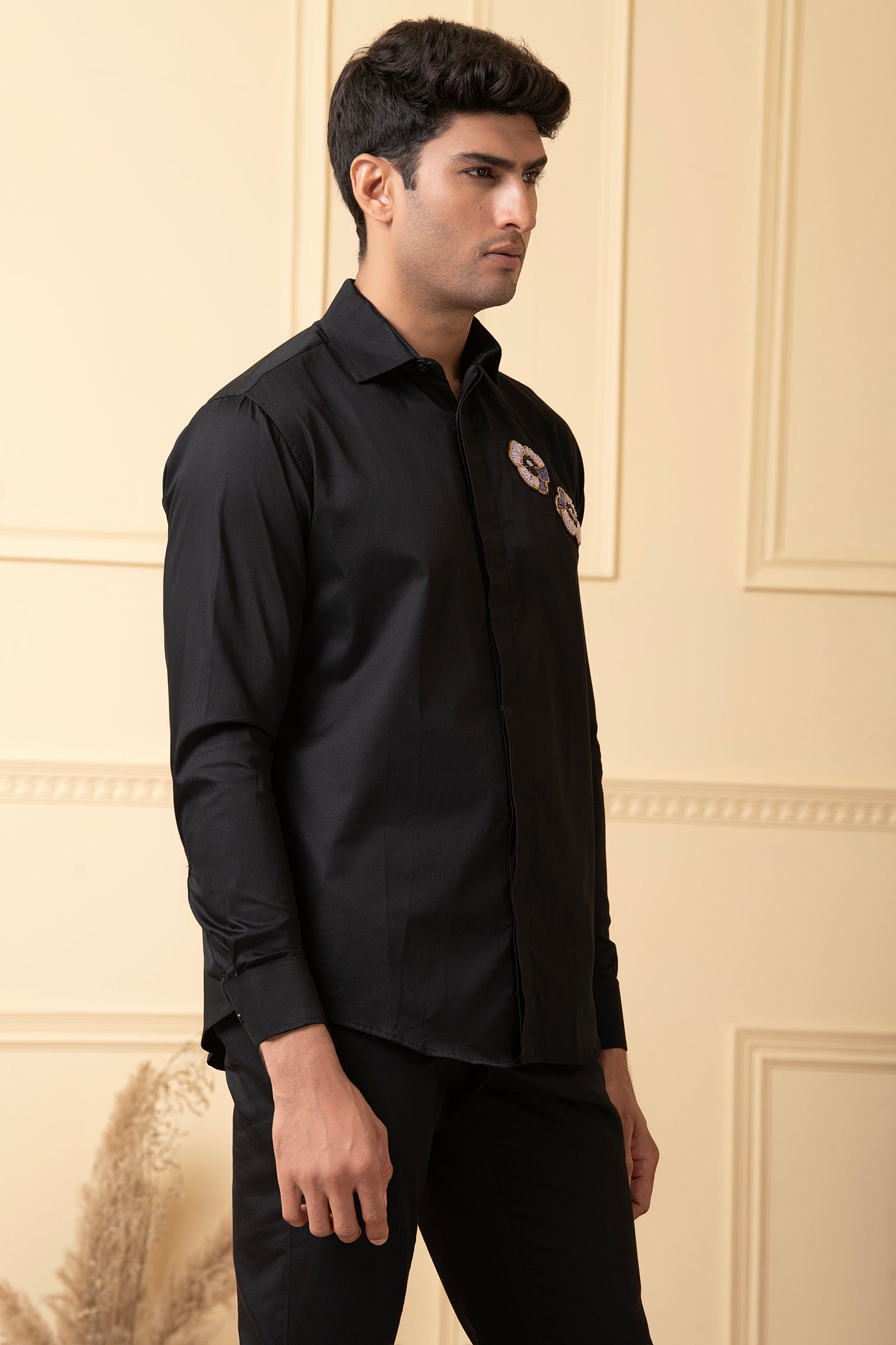 Flower Buds Embroidery Shirt by Hilo Design