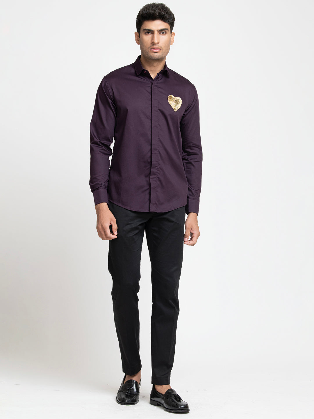 Heart Embroidery Shirt by Hilo Design