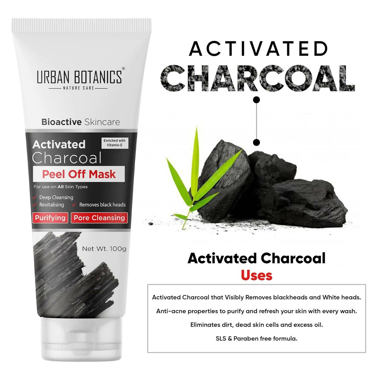 Urban Botanics Activated Charcoal Peel Off Mask 