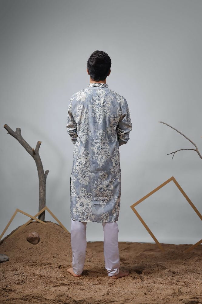 Blue Modal Designer Printed Kurta Set - Mahotsav