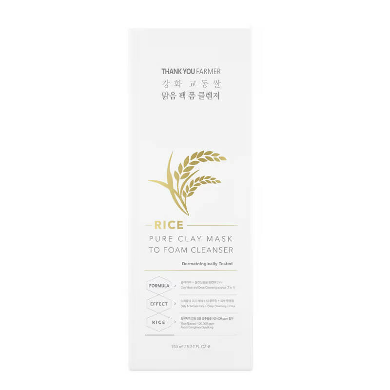 Thank You Farmer Rice Pure Clay Mask To Foam Cleanser  Grab2Buy Thank You Farmer Grab2Buy