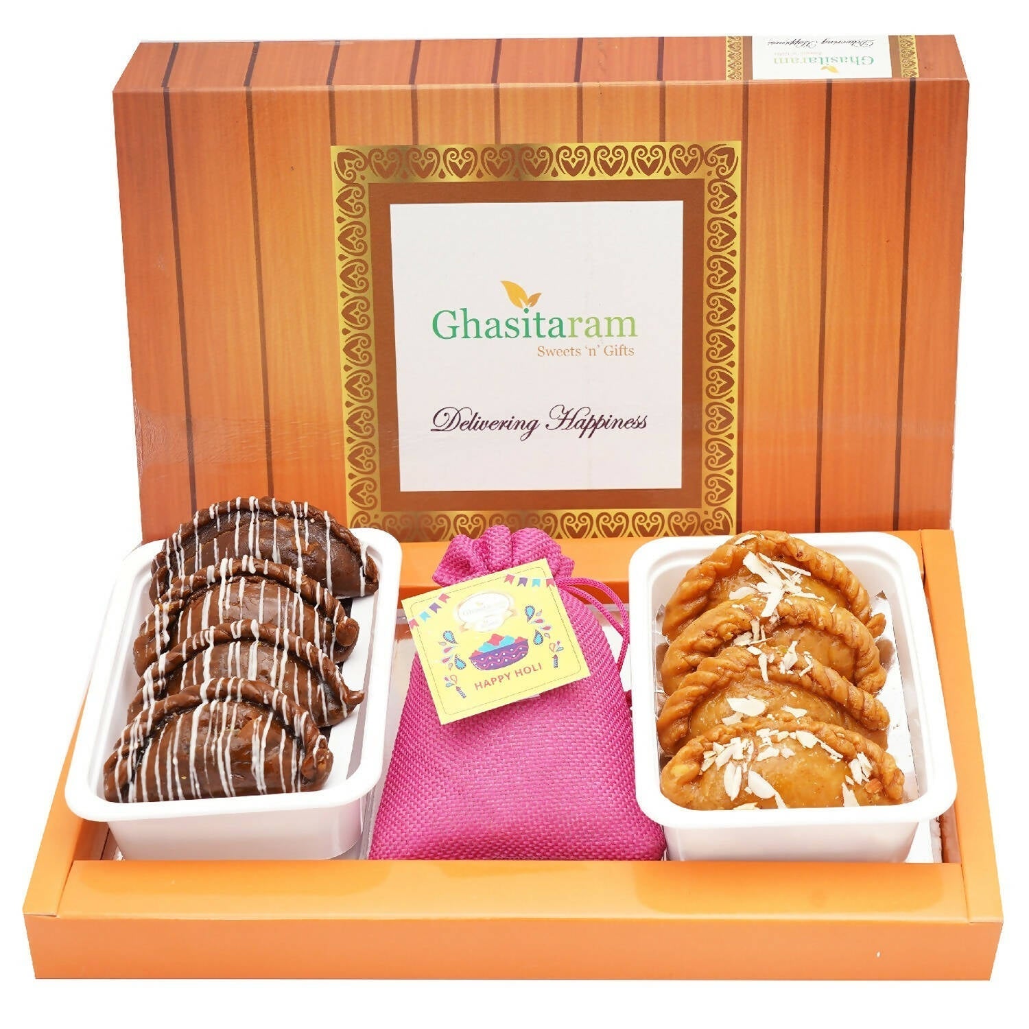 Ghasitaram Assorted Box of Gujiyas, Chocolate Gujiyas and Thandai 