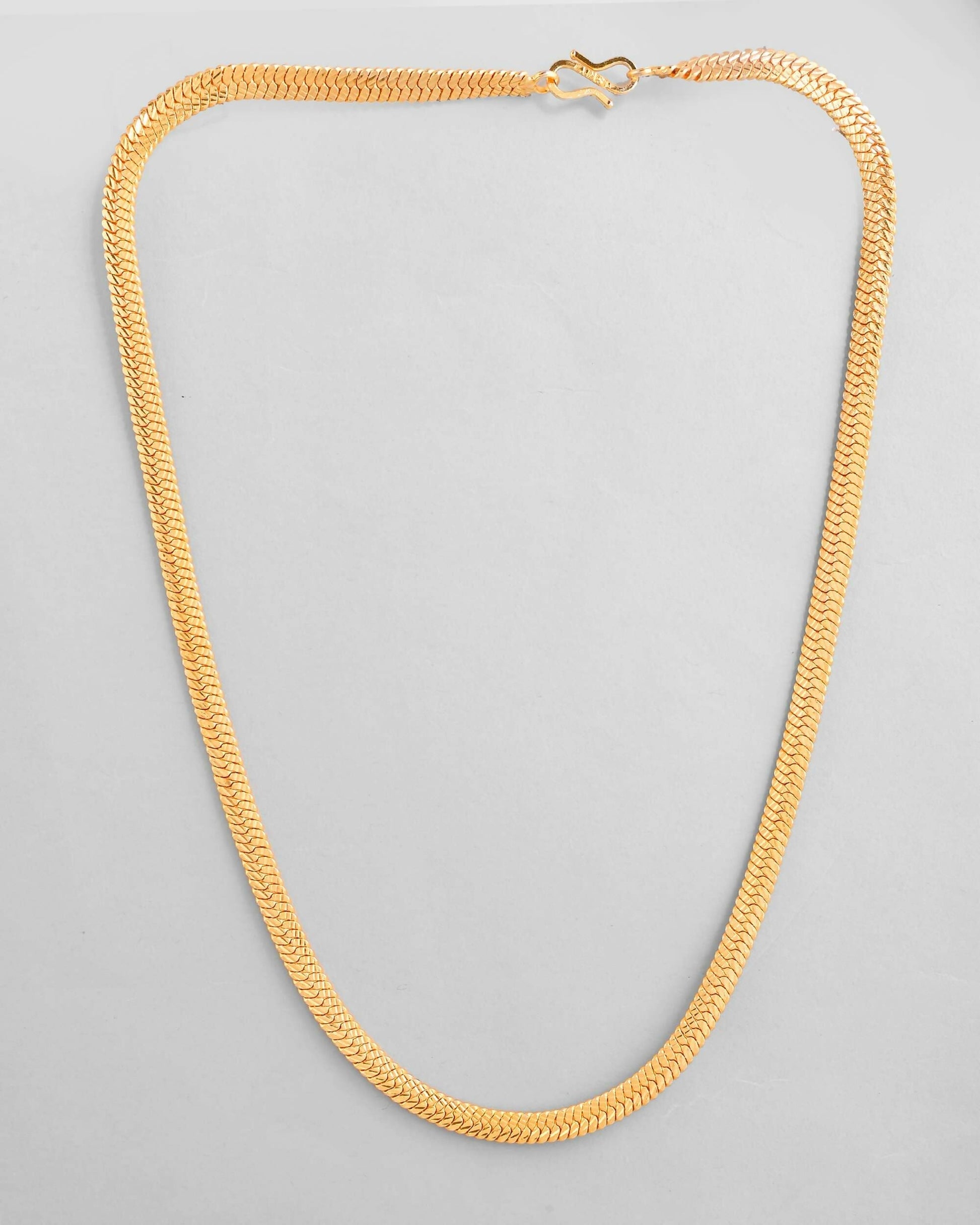 VOJ Men's Gold-Polished Thick Snake Chain 