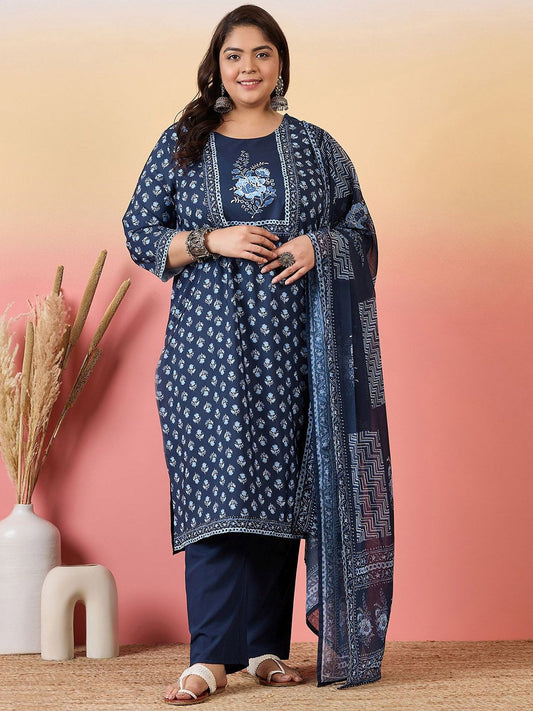 Sztori Women Floral Printed Regular Kurta with Trousers & With Dupatta