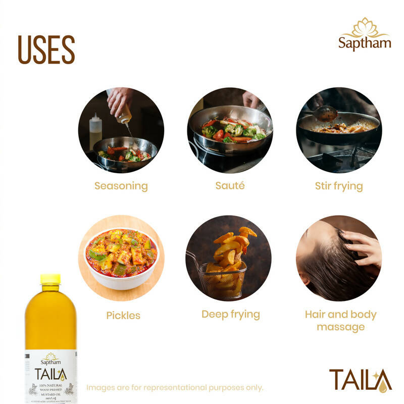Saptham Taila 100% Wood Pressed Mustard Oil - Grab2buy