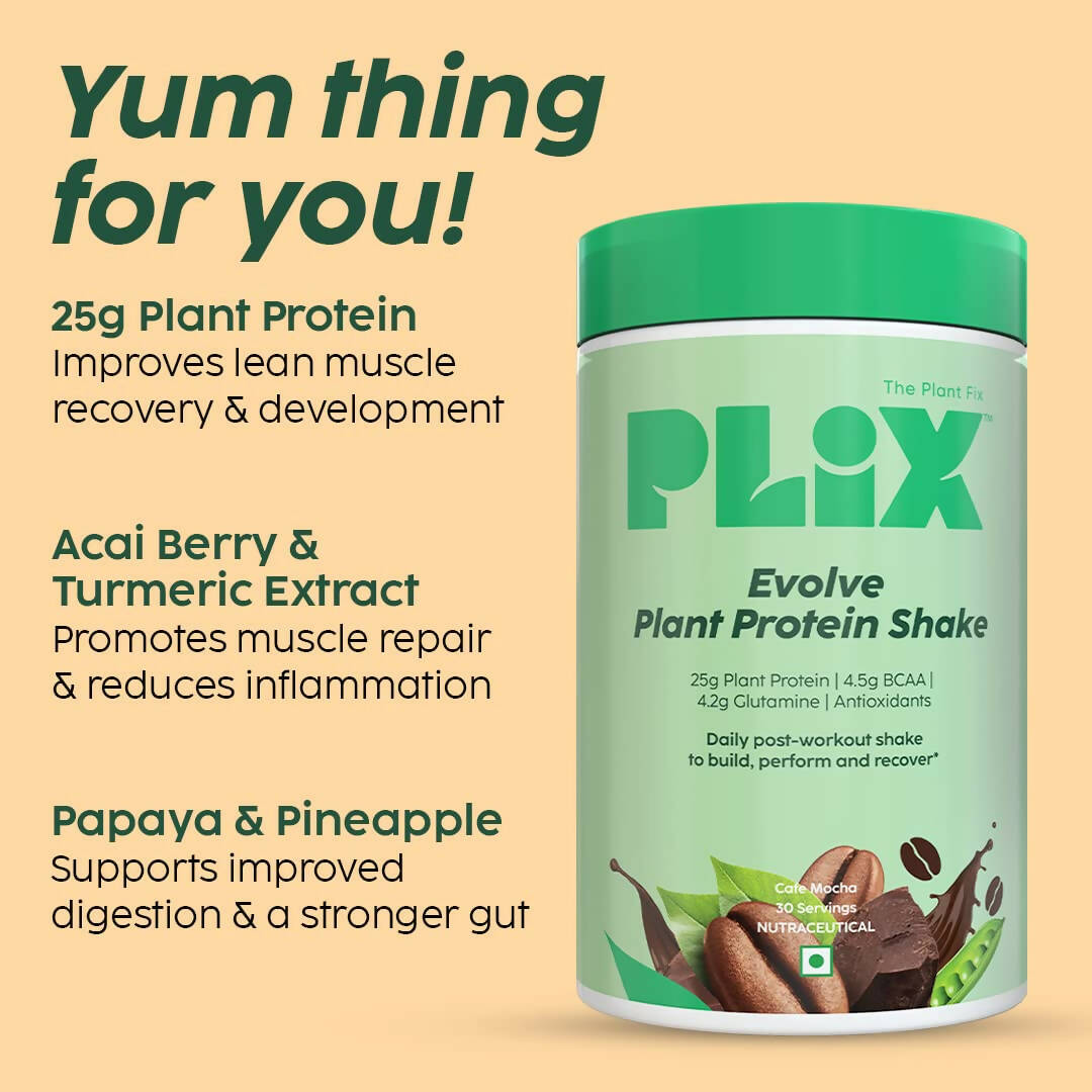 PLIX The Plant Fix Evolve Plant Protein Shake Powder - Cafe Mocha 