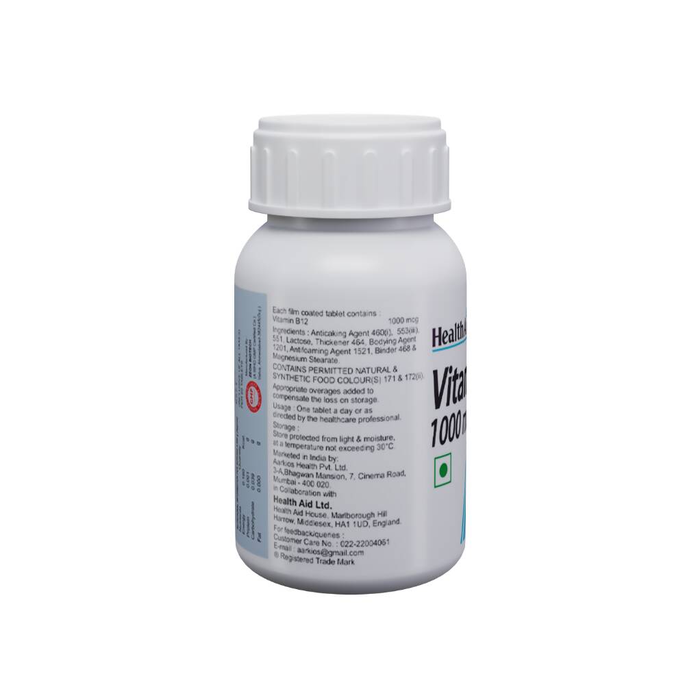HealthAid Vitamin B12 1000 mcg Mega Strength Tablets - Limited Time Offer HealthAid