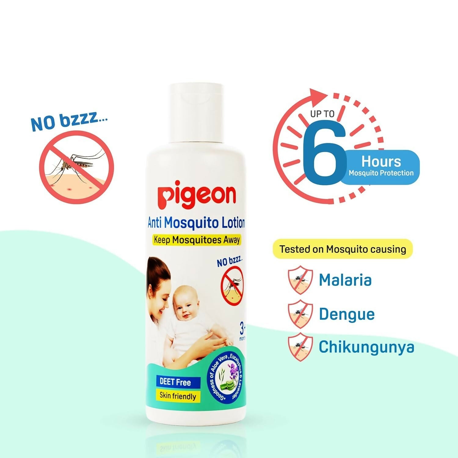 Pigeon Natural Anti Mosquito Body Lotion for Babies, Keep Mosquitoes Away 