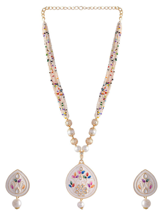 VOJ Women White Color stainless steel Jewellery Set | Grab2Buy