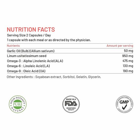 Bliss Welness Garlic Oil Omega 3 6 9 Capsules - Grab2buy