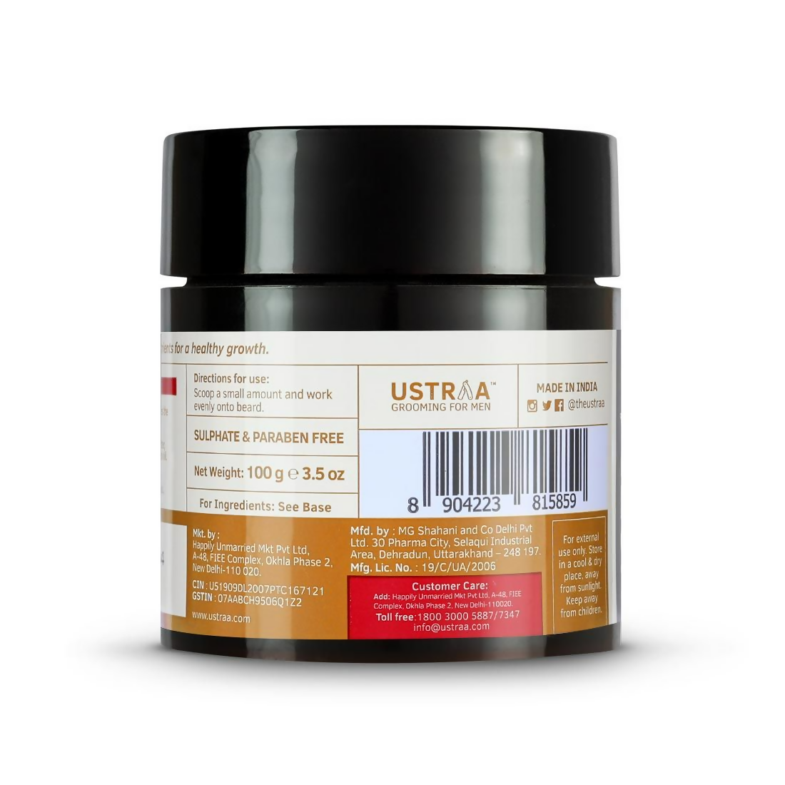 Ustraa Beard Softener Balm Woody - Softens & Nourishes Beard Long Lasting Moisturization  Grab2Buy Ustraa Grab2Buy