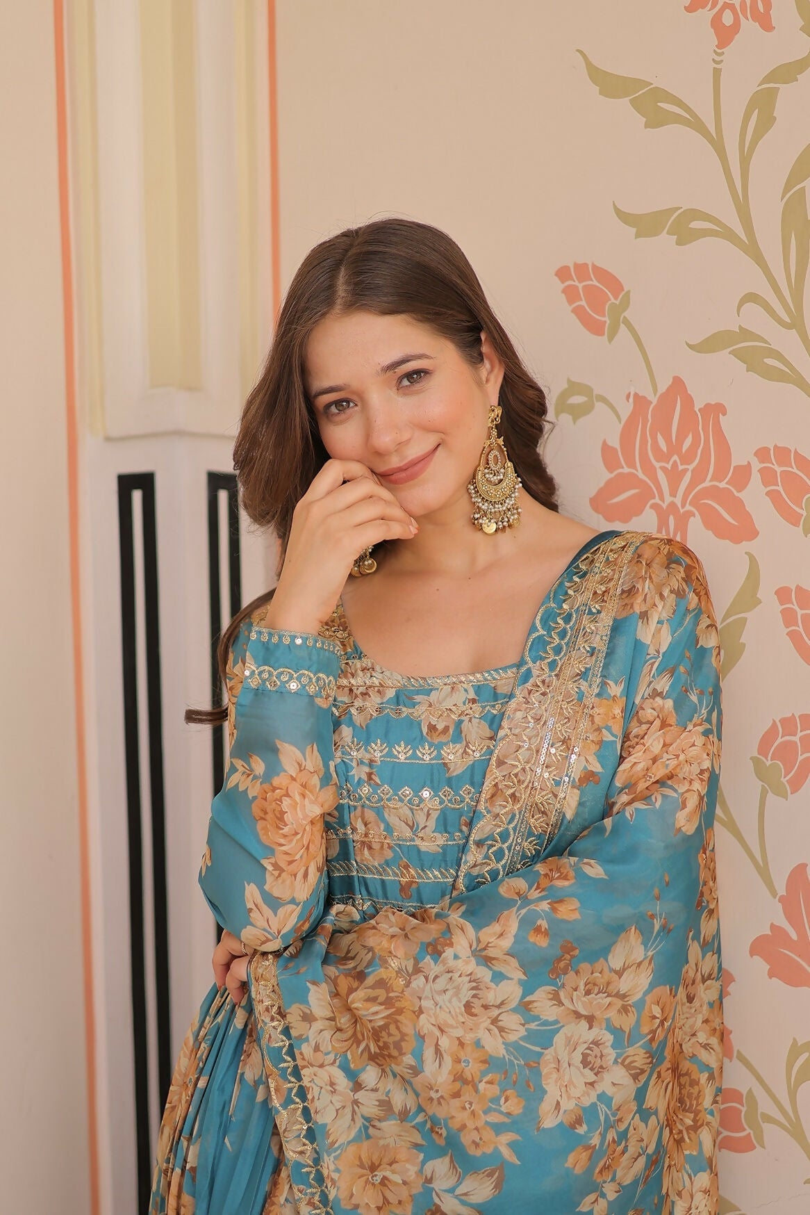 Joban Fashion Rama Silk Sequence Embroidery Work Kurta Set