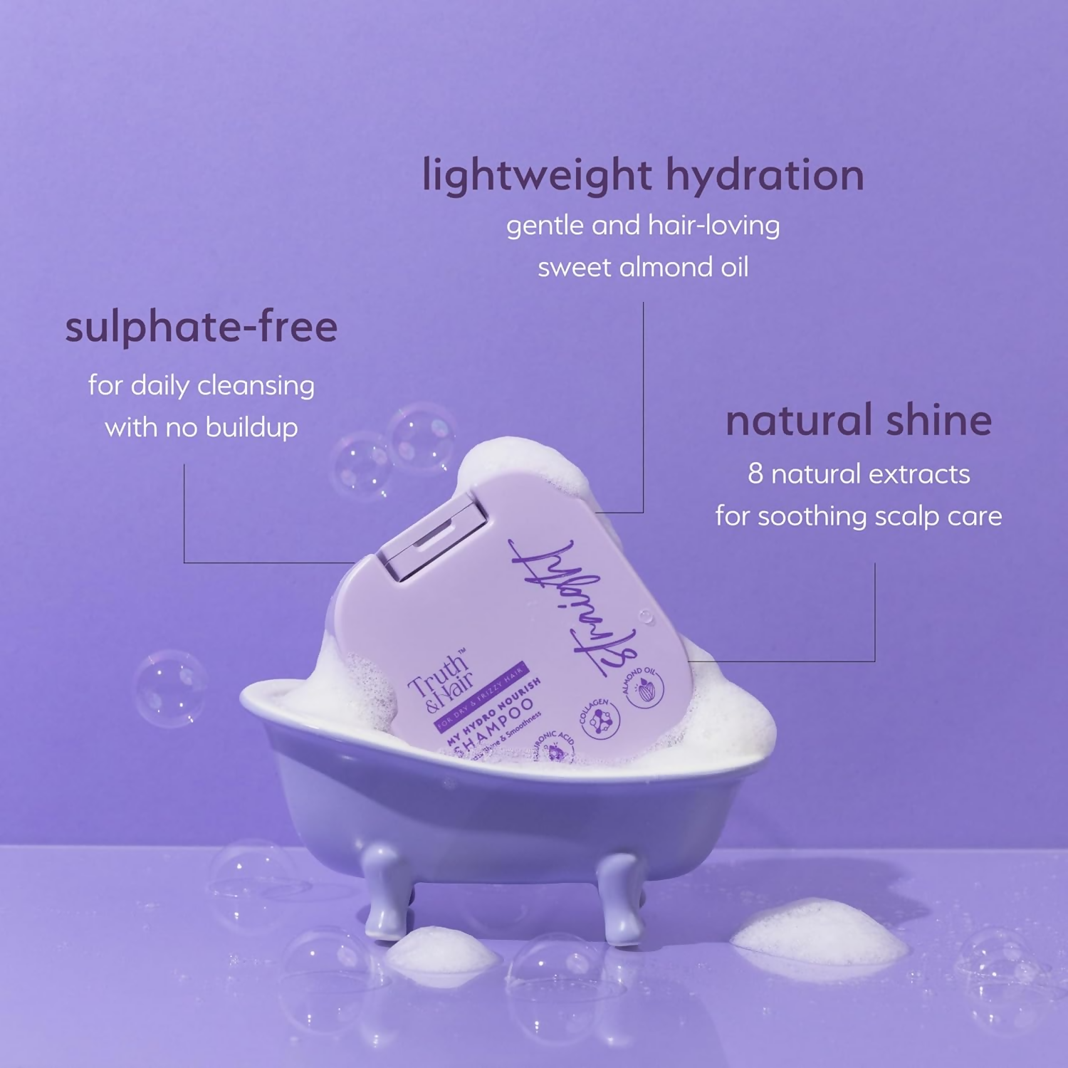 Truth & Hair Hydro Nourish Shampoo For Straight Hair With Sweet Almond Oil  Grab2Buy Truth & Hair Grab2Buy