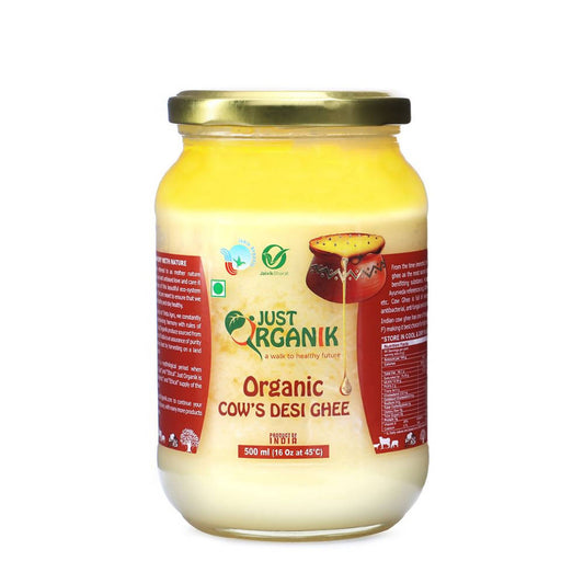 Just Organik Cow Desi Ghee | Desi Ghee with Rich Aroma | Pure Cow Ghee for Better Digestion & Immunity 