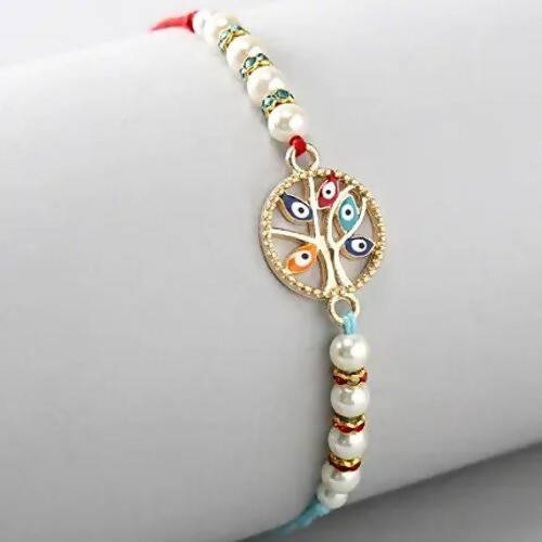 Evil Eye Rakhi & LuvIt Fruit N Nut Chocolate