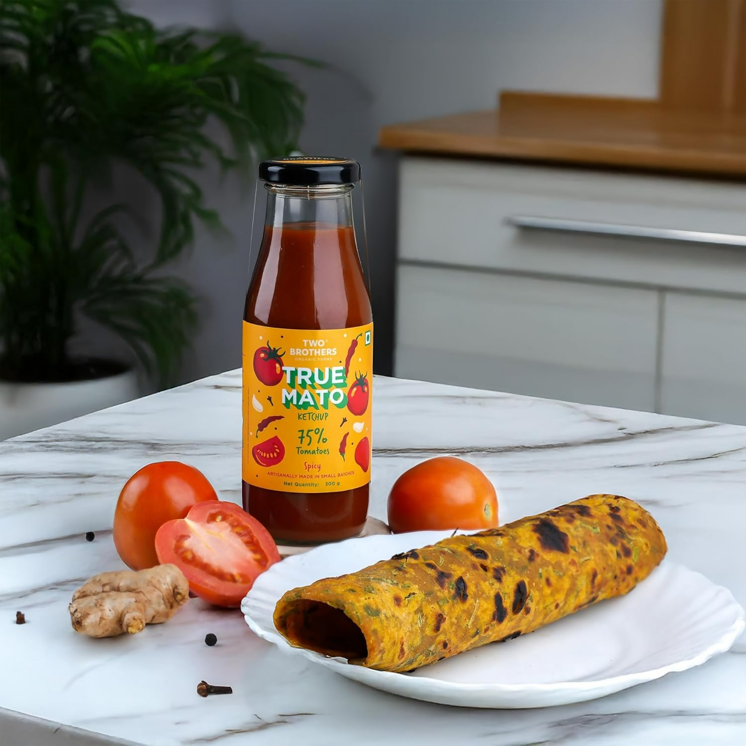 Two Brothers Organic Farms Truemato Ketchup - Spicy  Grab2Buy Two Brothers Organic Farms Grab2Buy