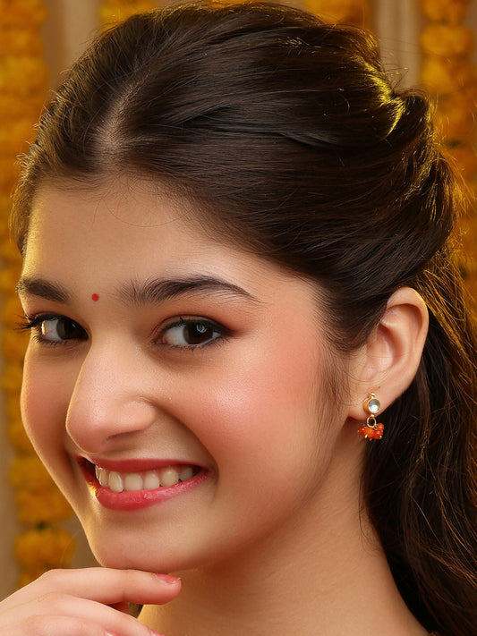 Ruby Raang Kesar Phool Earrings