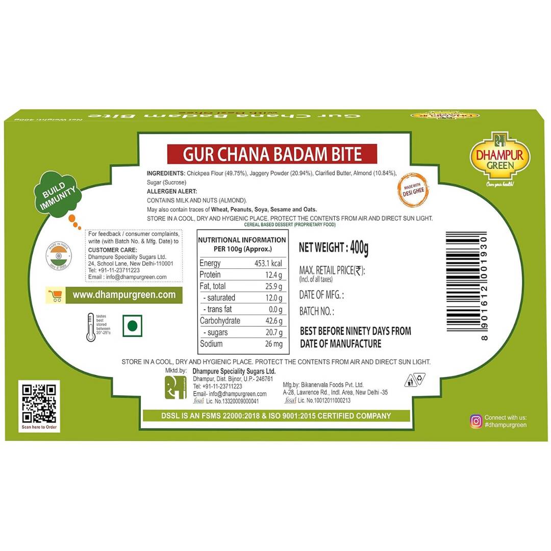 Dhampur Green Gur Chana Badam Bite 