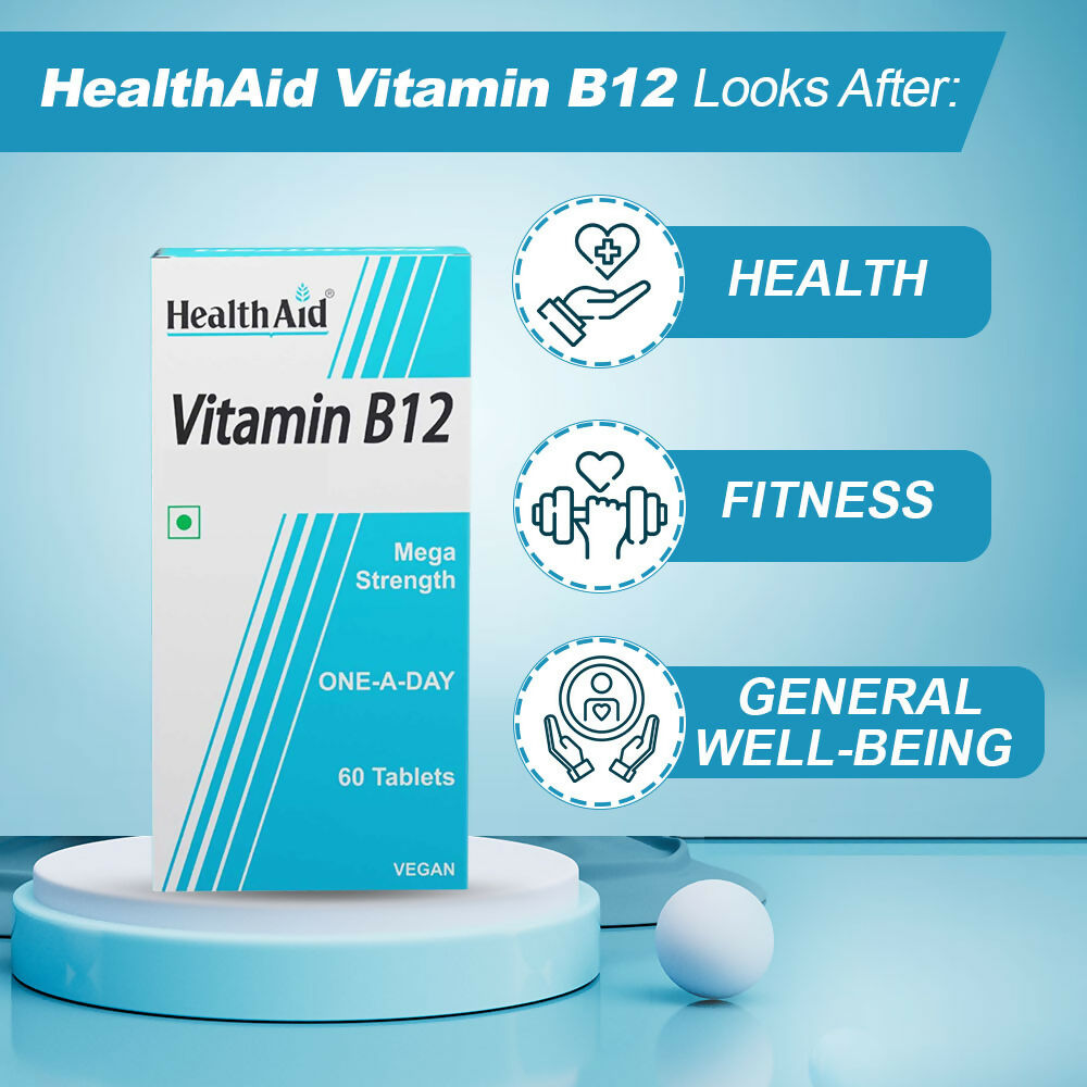 HealthAid Vitamin B12 1000 mcg Mega Strength Tablets - Limited Time Offer HealthAid
