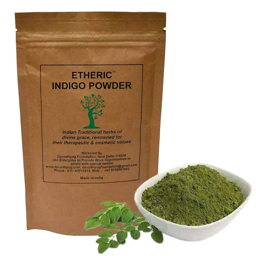 Etheric Indigo Leaves Powder for Chemical Free Natural Hair Colouring & Dye | Amonia Free