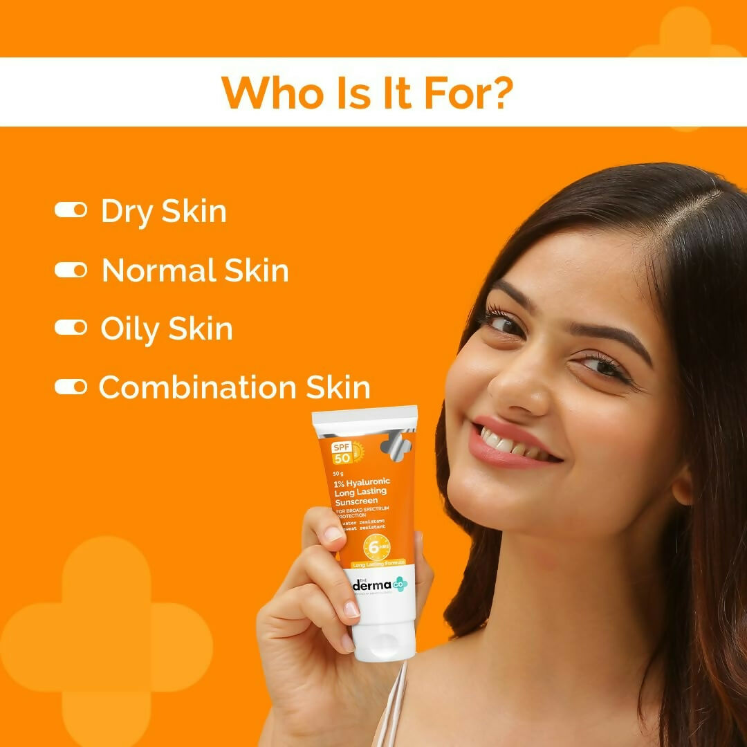 The Derma Co 1% Hyaluronic Long Lasting Sunscreen SPF 50 Pa++++  Grab2Buy The Derma Co Grab2Buy