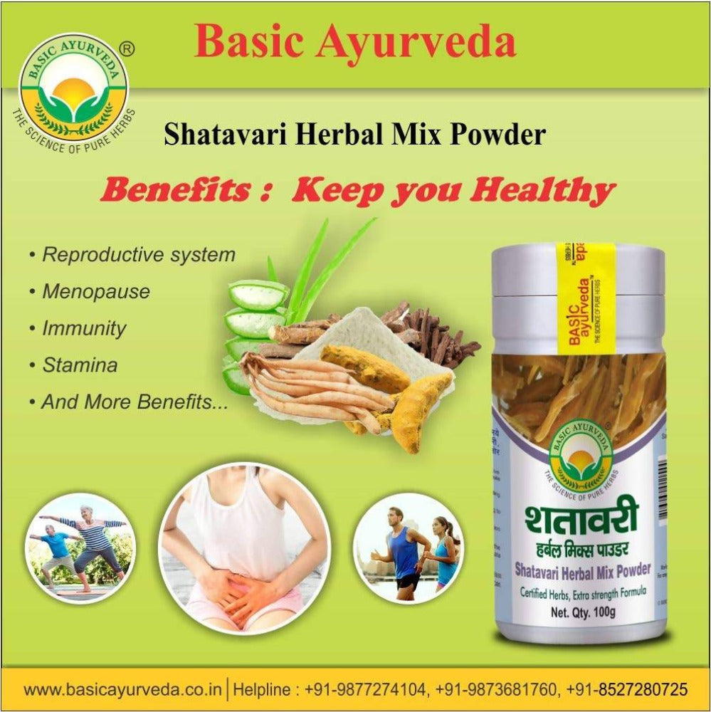Basic Ayurveda Shatavari Herbal Mix Powder  Grab2Buy Basic Ayurveda Grab2Buy